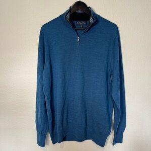 NWOT Brooks Brothers Fine Merino Wool Half Zip Sweater